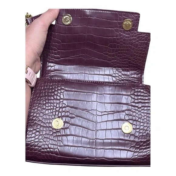 NWT MOSCHINO Croc Embossed Purple Shoulder Bag - Picture 4 of 8